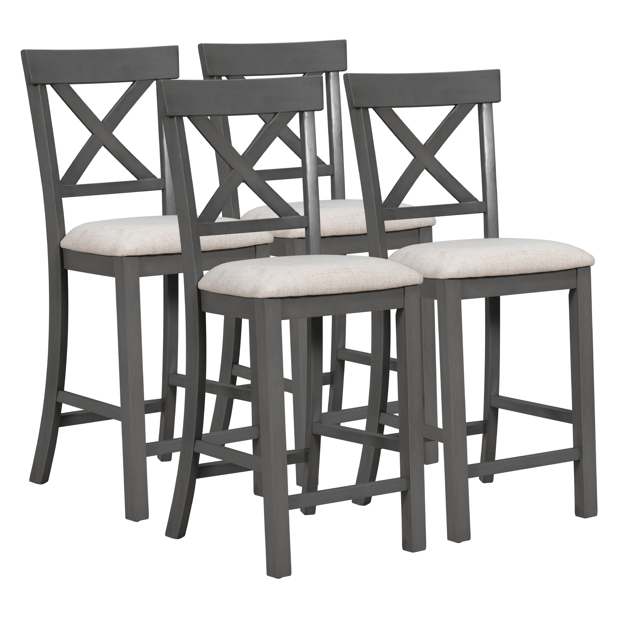 TREXM 6-Piece Counter Height Dining Table Set - ST000064AAE