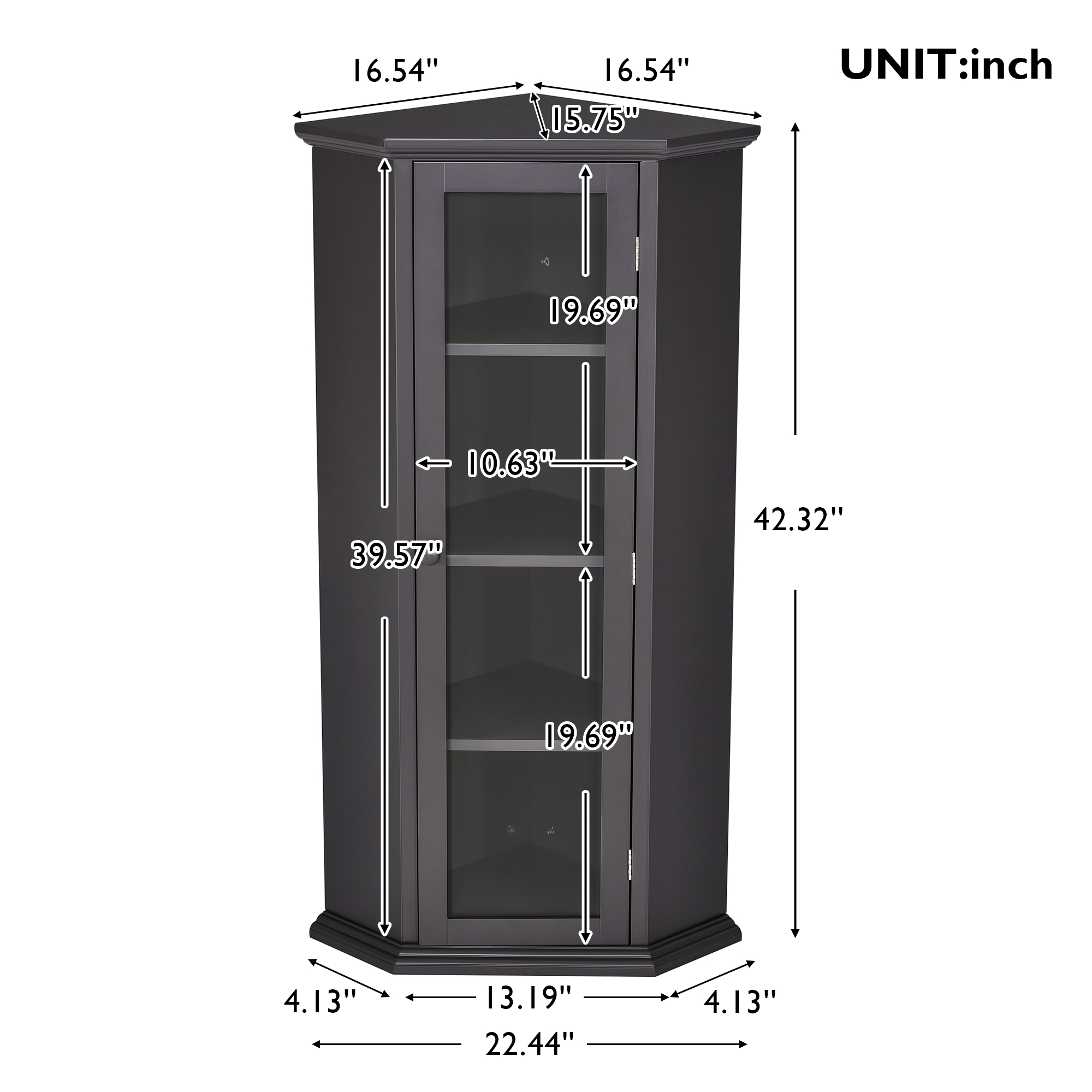 Freestanding Bathroom Cabinet With Glass Door - WF291478AAD