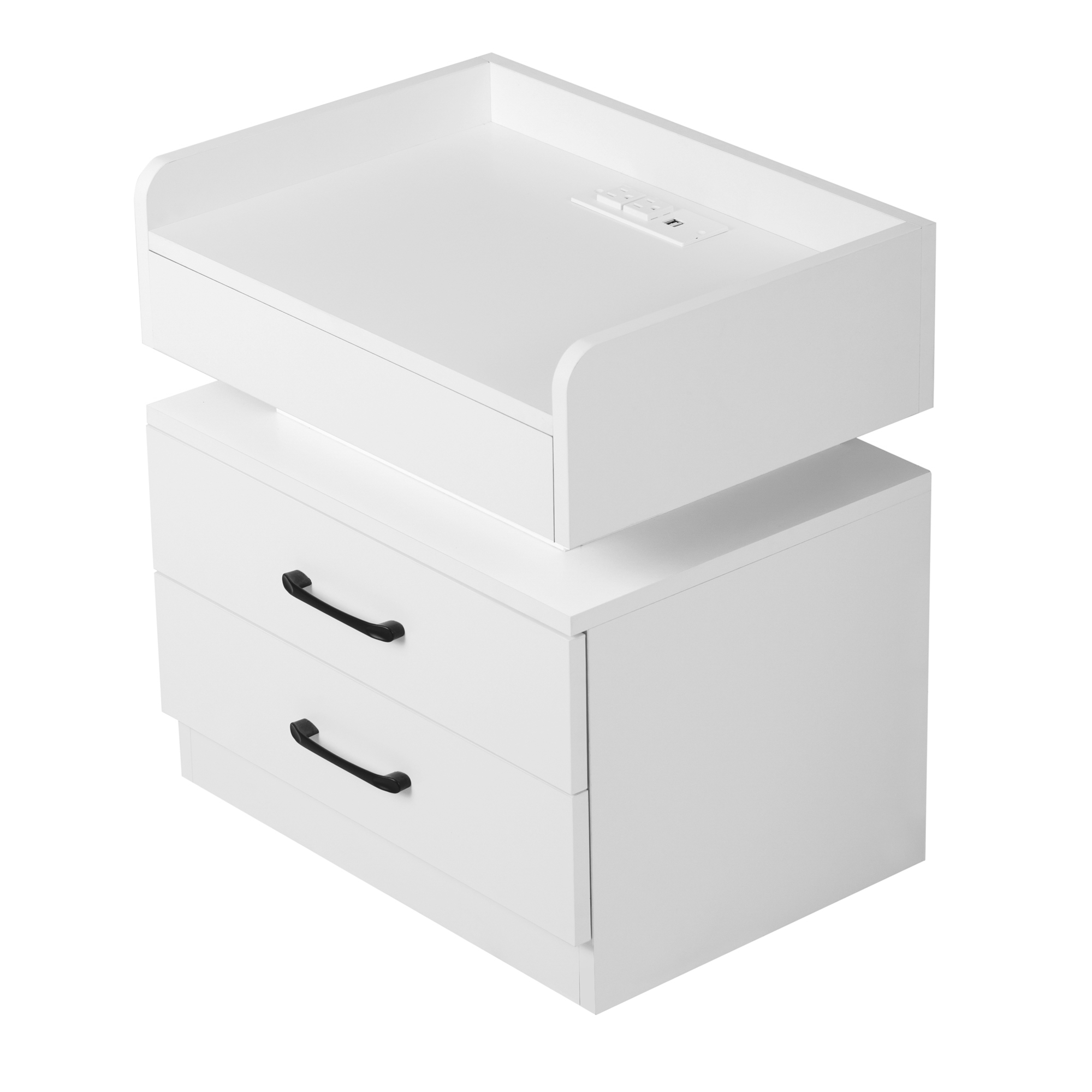 Nightstand With 2 Drawers, USB Charging Ports And LED Light - WF292396AAK