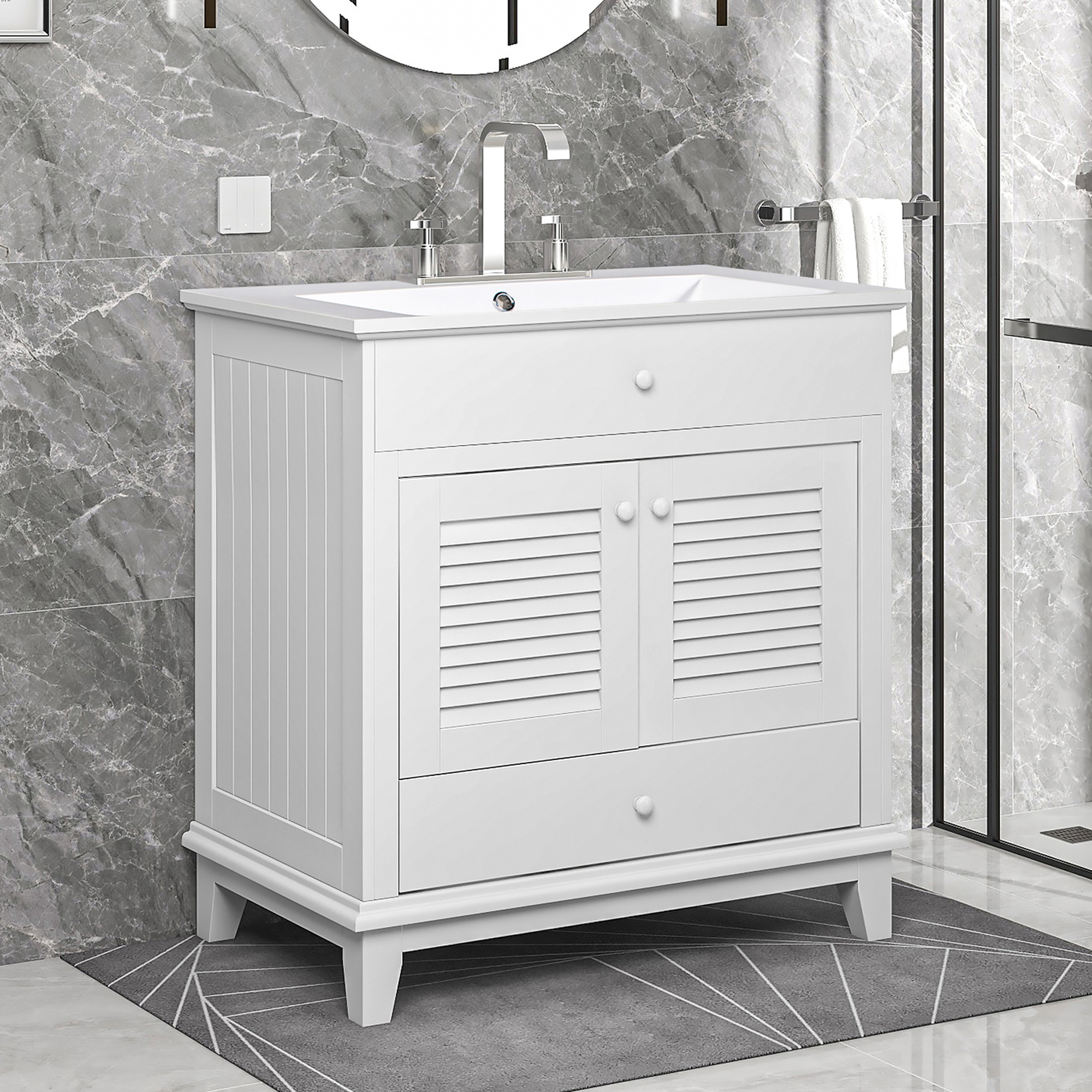 Bathroom Cabinet with Two Doors and One Drawer - JL000005AAK