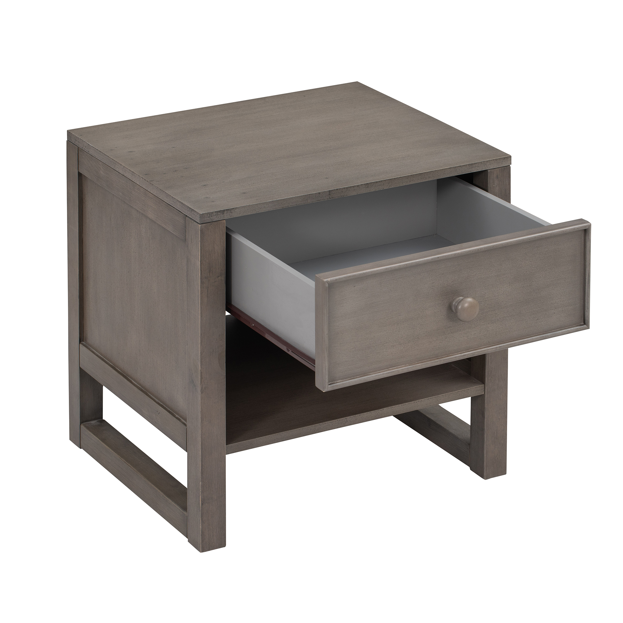 Wooden Nightstand with a Drawer and an Open Storage - WF295306AAG