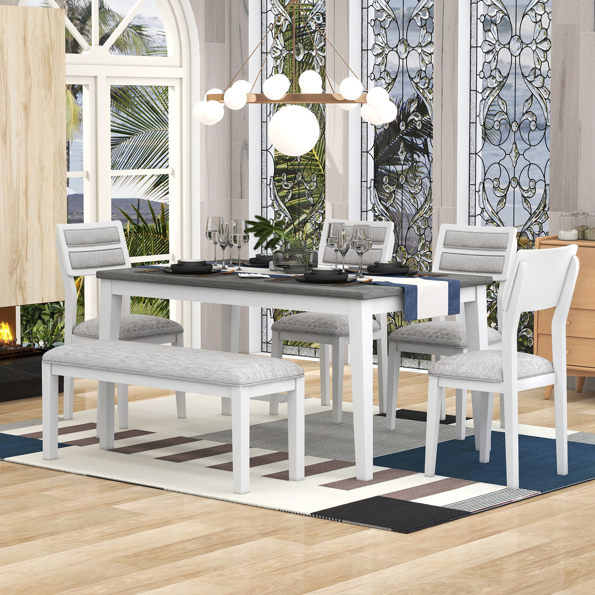 Classic And Traditional Style 6 - Piece Dining Table Set - ST000043AAK