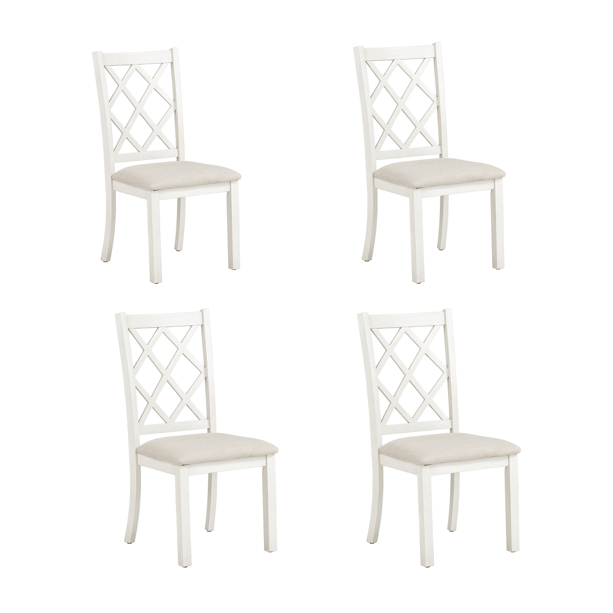 Mid-Century Solid Wood Upholstered Dining Chairs, Set Of 4 - WF296299AAD