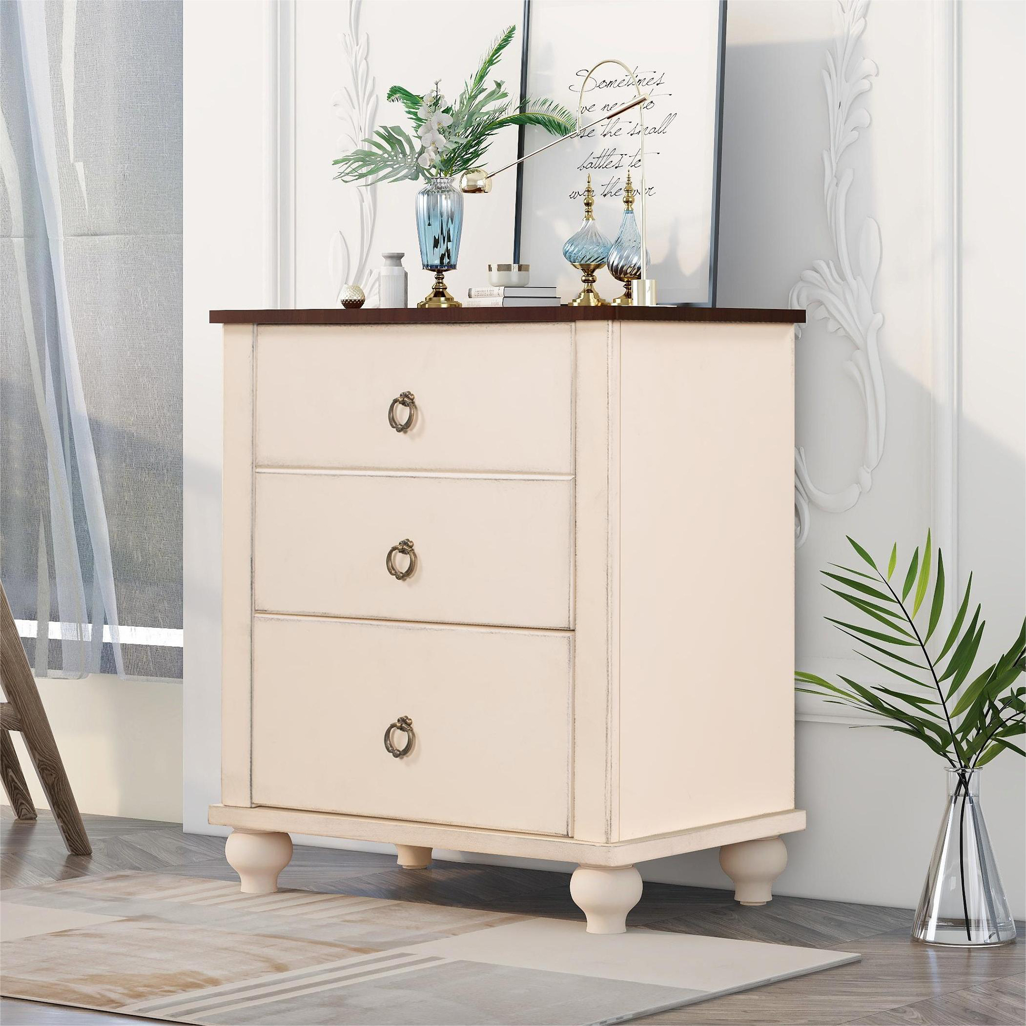 Chic Nightstand with 2 Drawers - WF289849AAK
