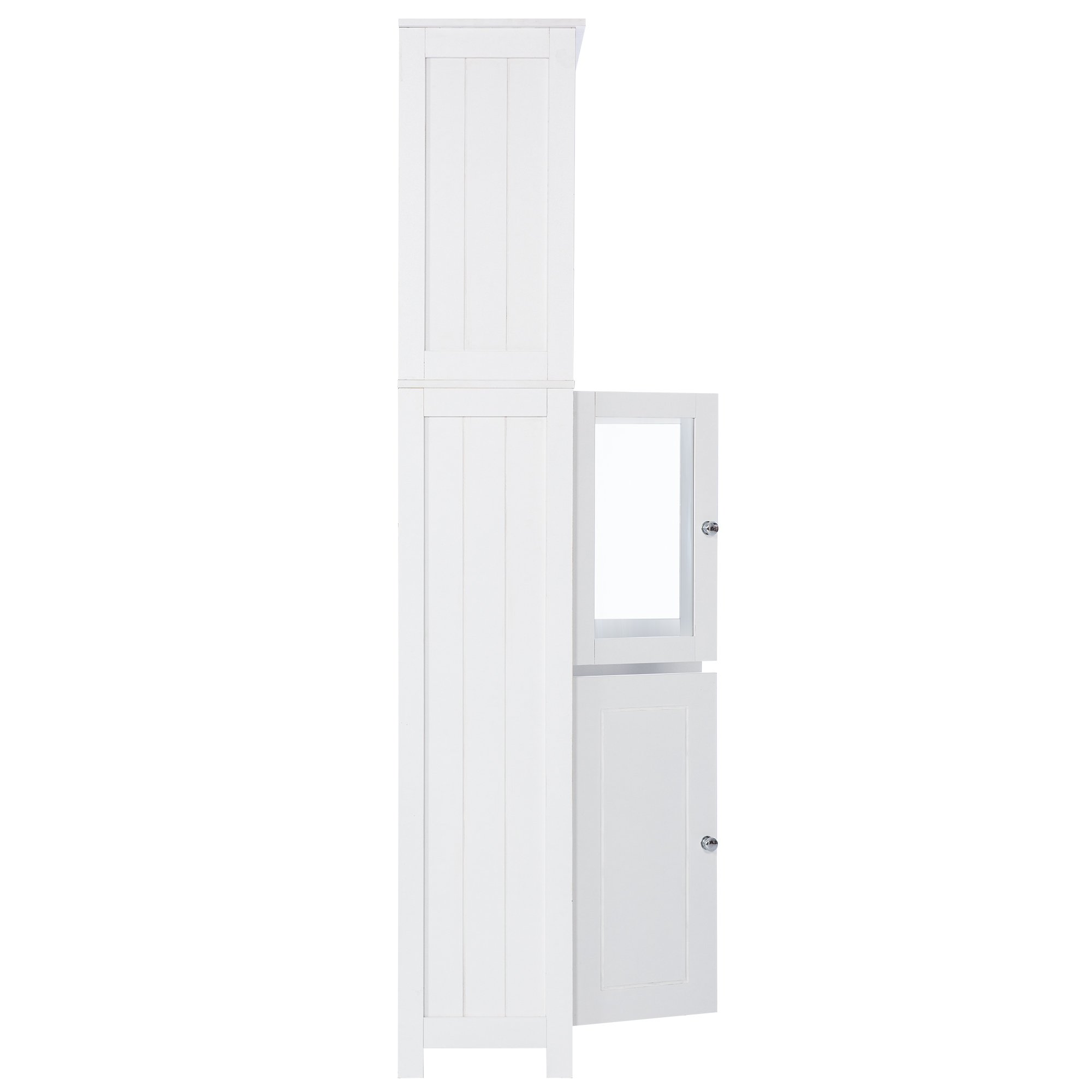 White Tall Storage Cabinet with Shelves and Doors - WF295070AAK