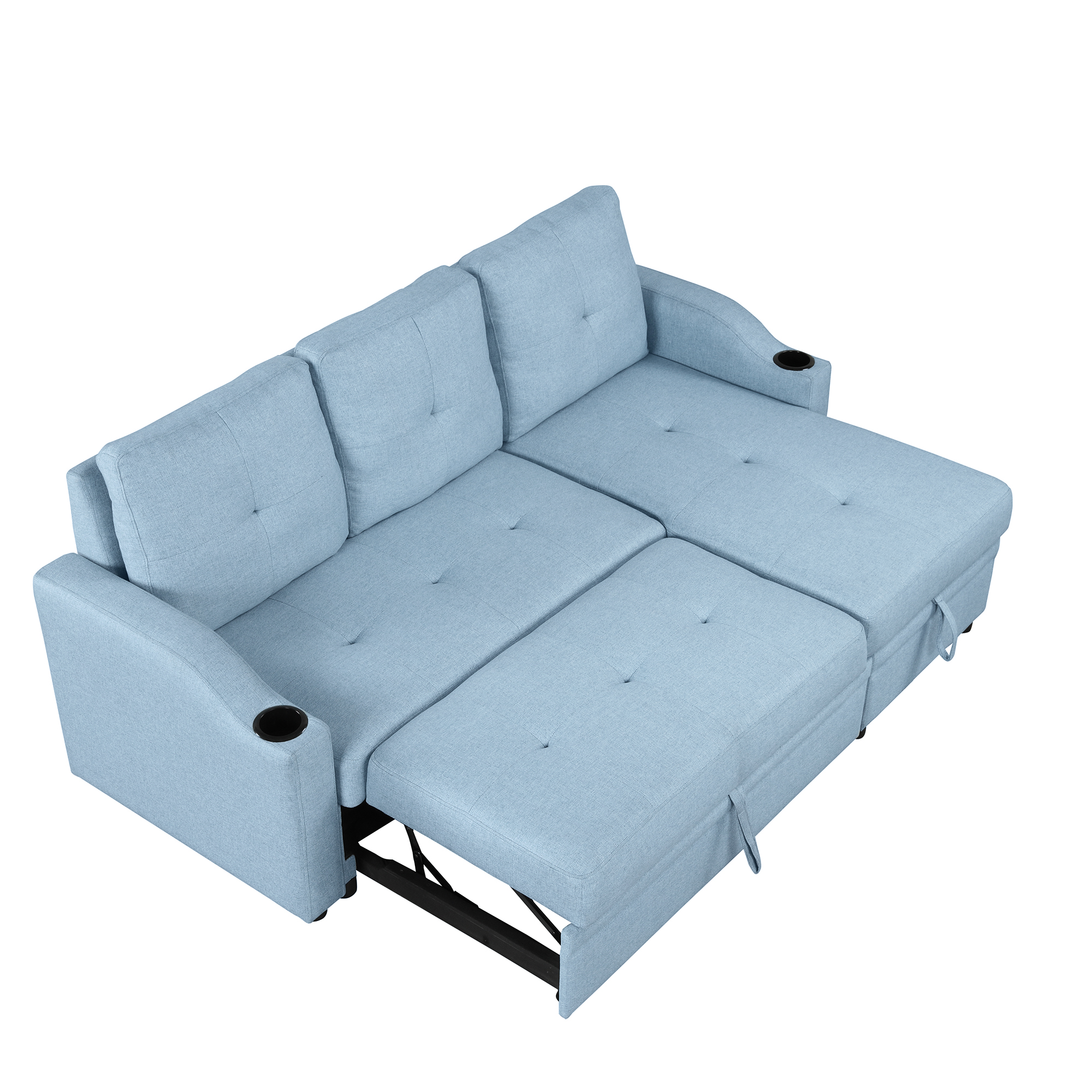 Modern Padded Upholstered Pull-Out Sofa Bed - SG000540AAC