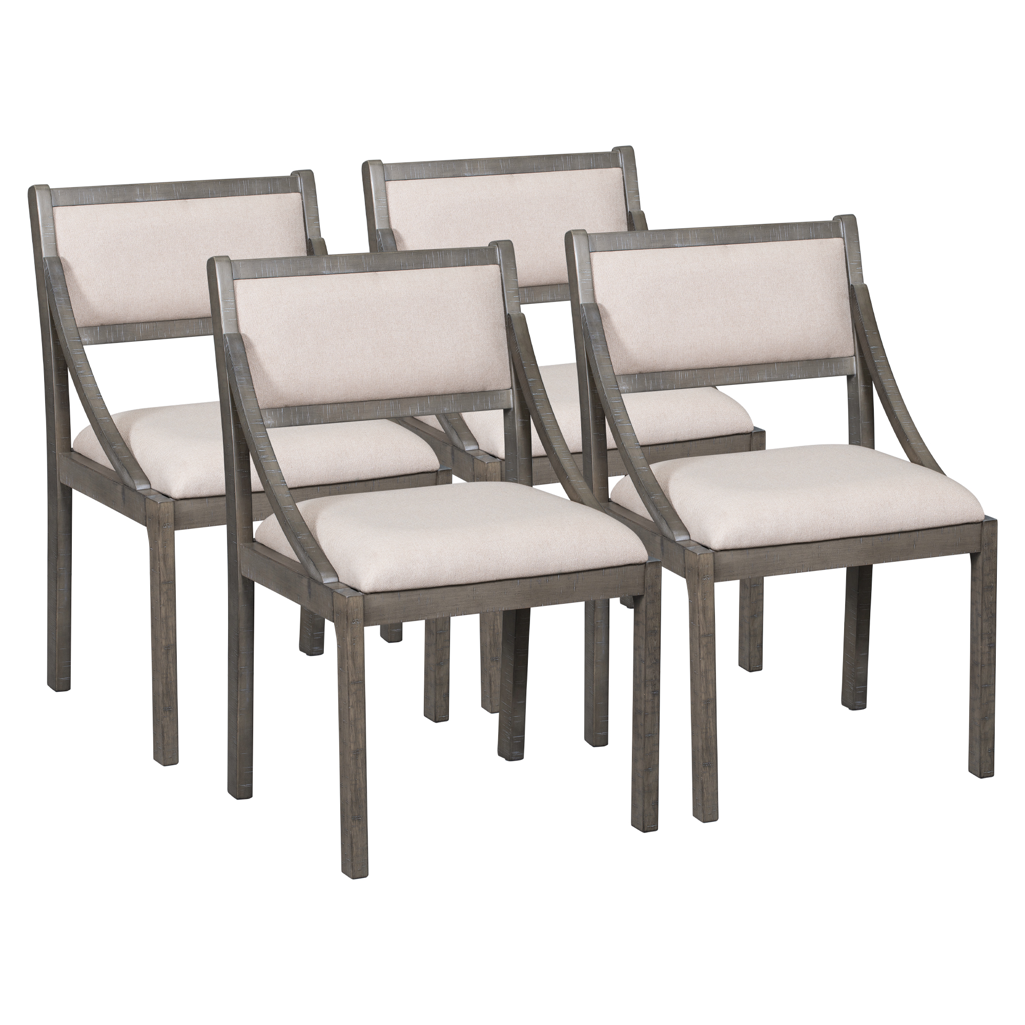 Retro Wood Dining Chairs Set Of 4 - WF295748AAP