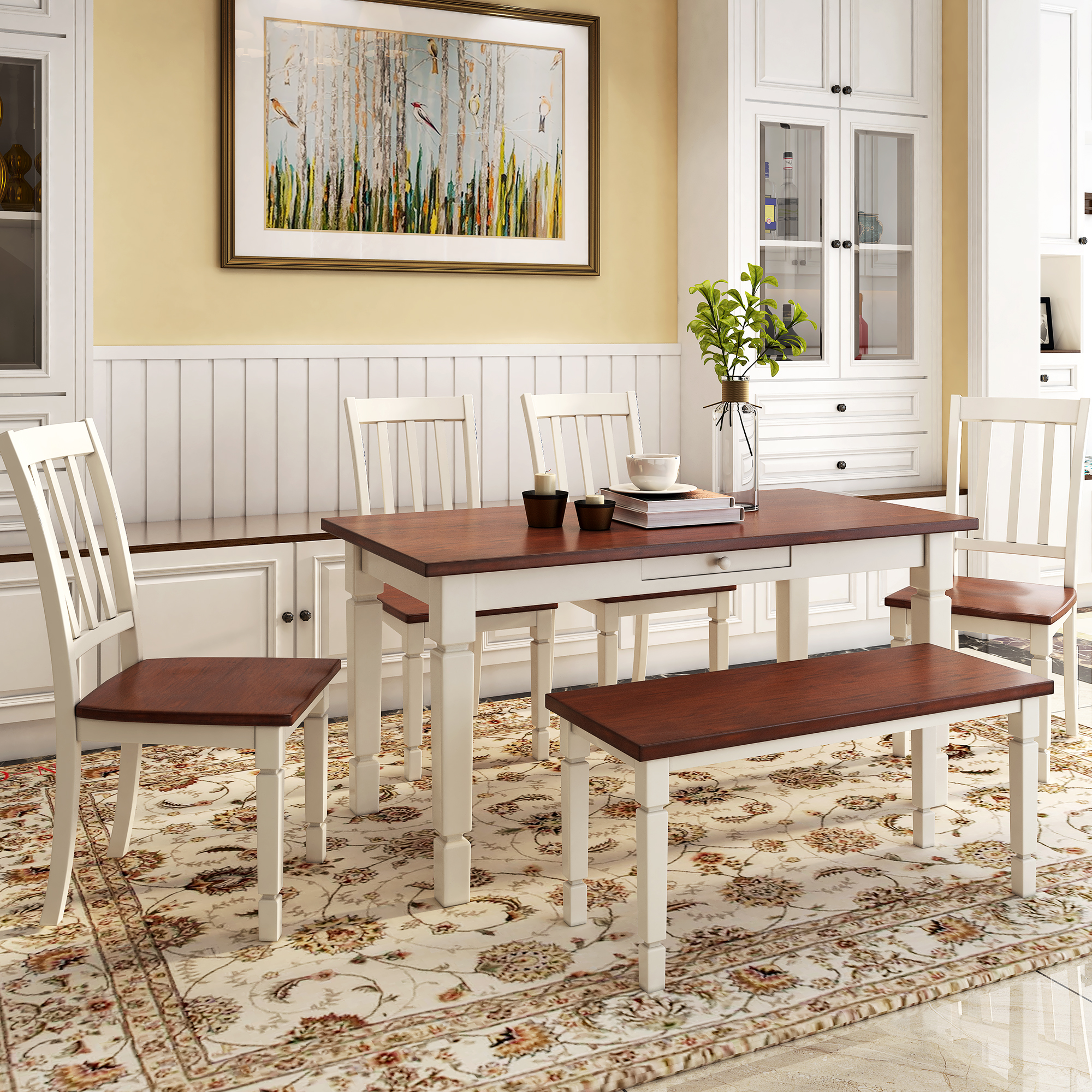 Stylish Wooden Furniture Kitchen Table Set - ST000063AAD