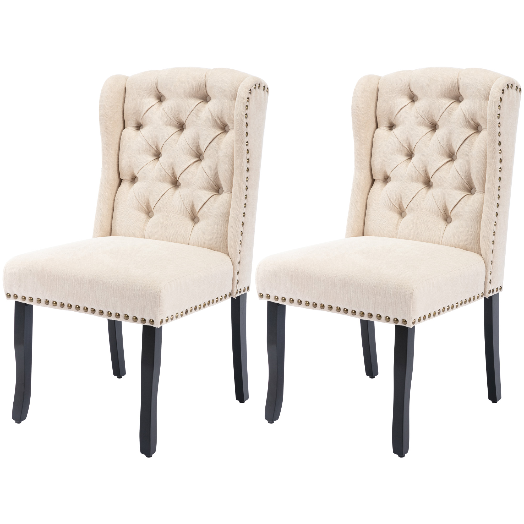 Cotton Fabric Dining Chairs, Set Of 2 - PP294970AAA