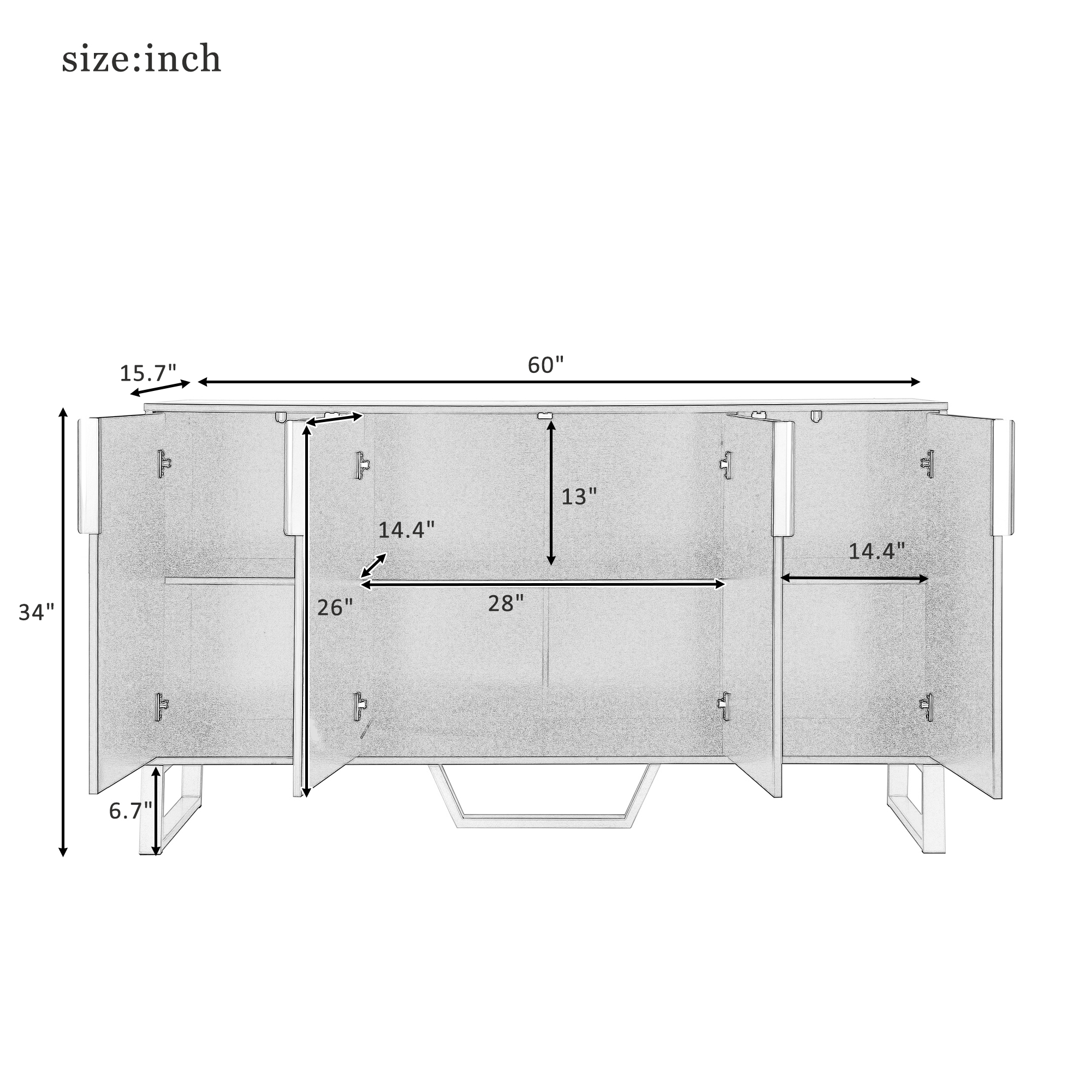 Modern Sideboard With Four Doors - WF295368AAB