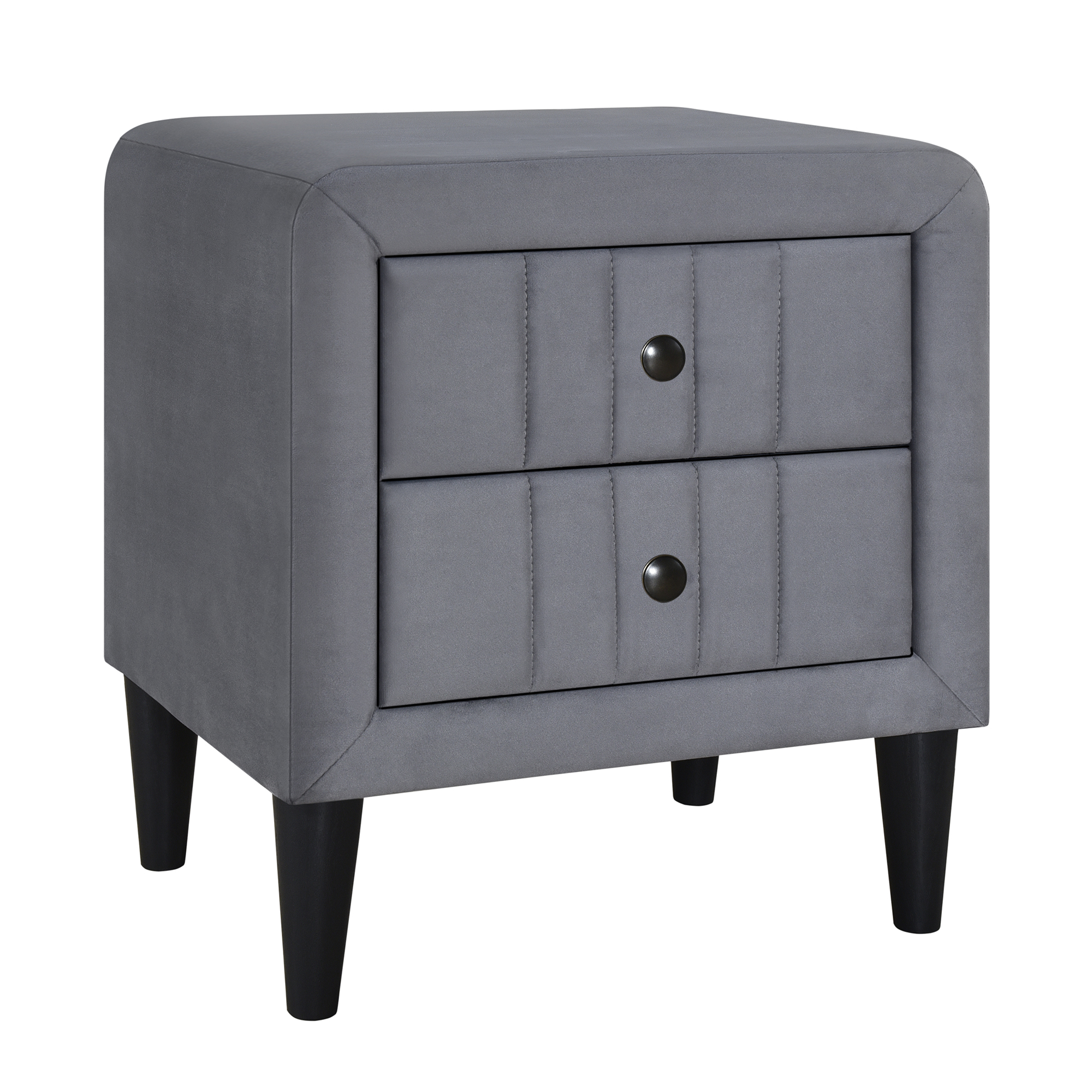 Wooden Upholstered Nightstand with 2 Drawers - WF294736AAE