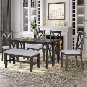 Solid Wood 6-Piece Family Dining Room Set - ST000046AAP