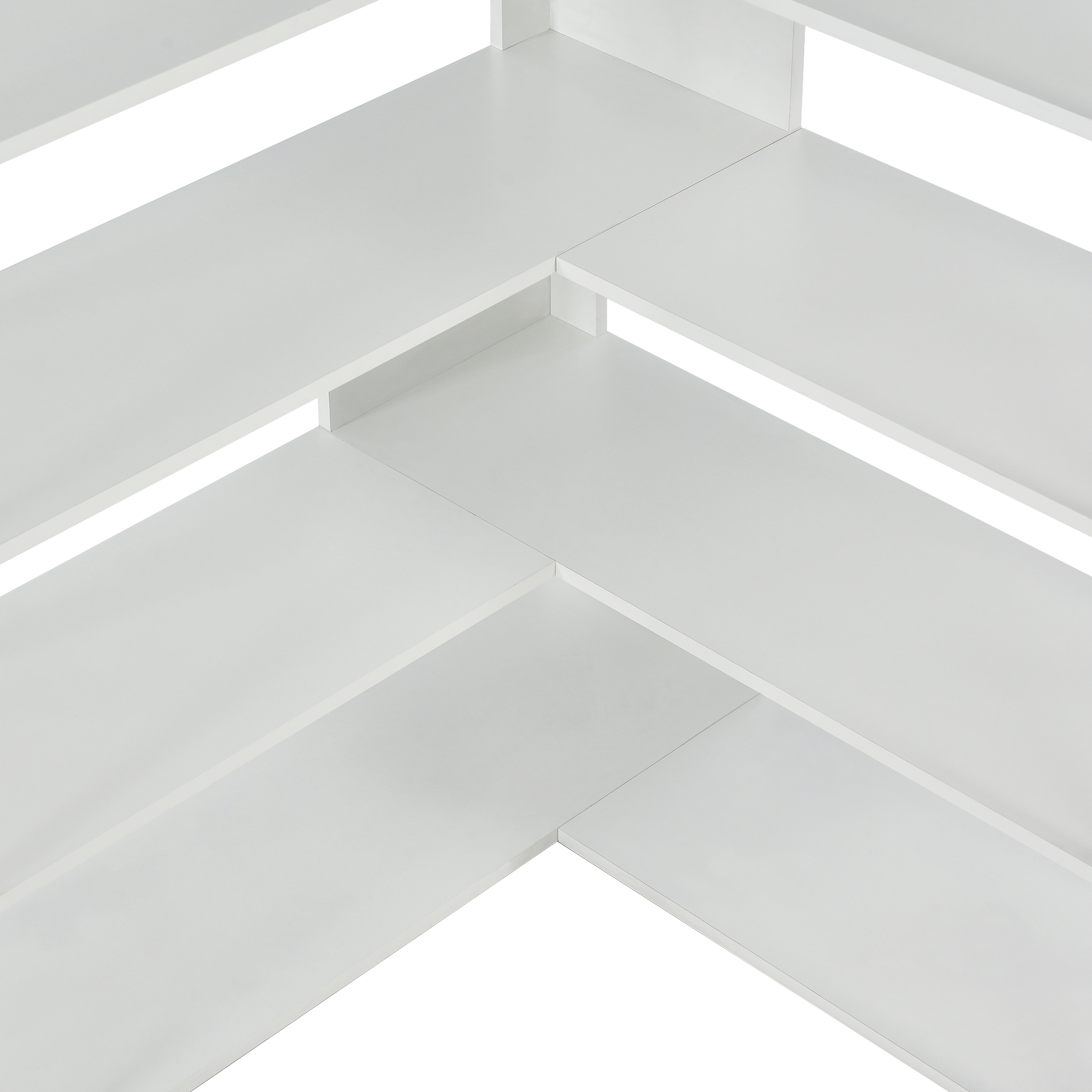 L-Shaped 7-Tier Office Corner Bookshelf  With Metal Frame - WF296291AAK