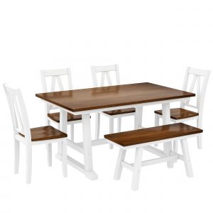 TOPMAX 6-Piece Wood Dining Table Set - SH000256AAK