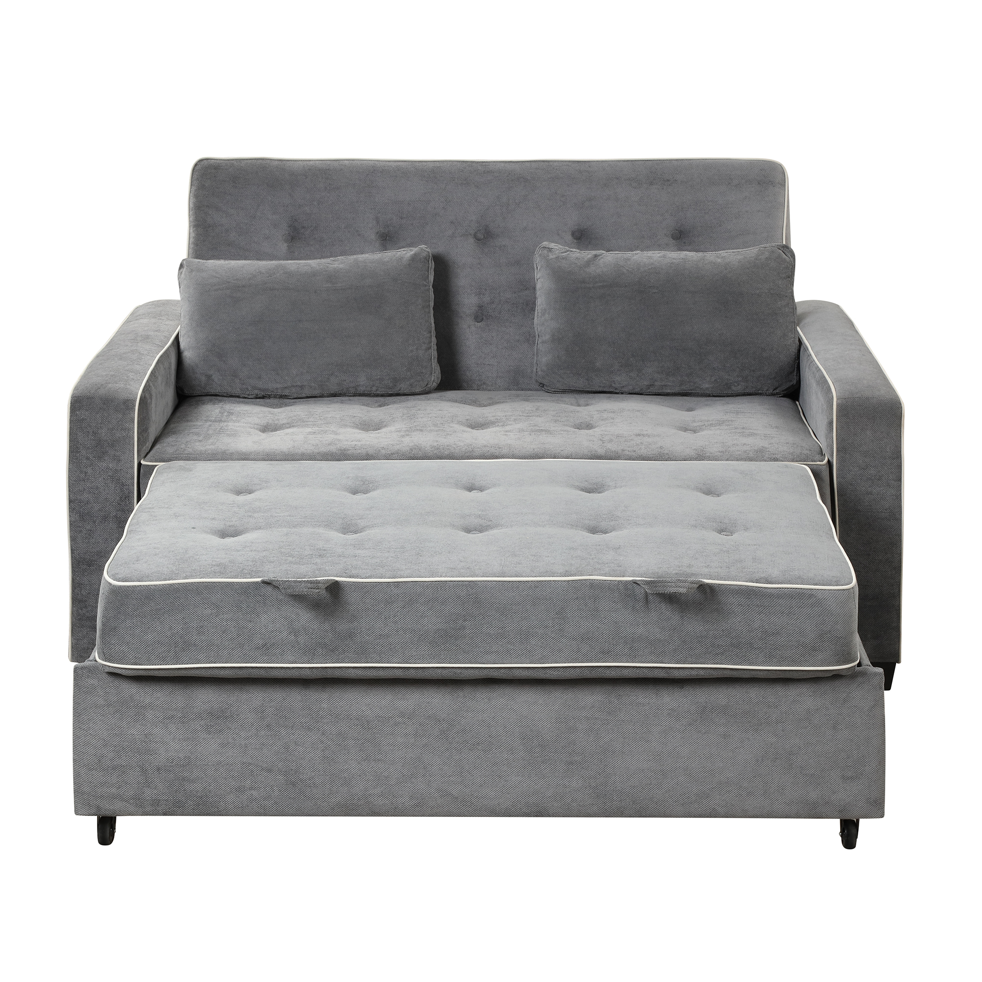 Linen Upholstered Sleeper Bed with 2 Pillows and USB Charging Port - WF297903AAE