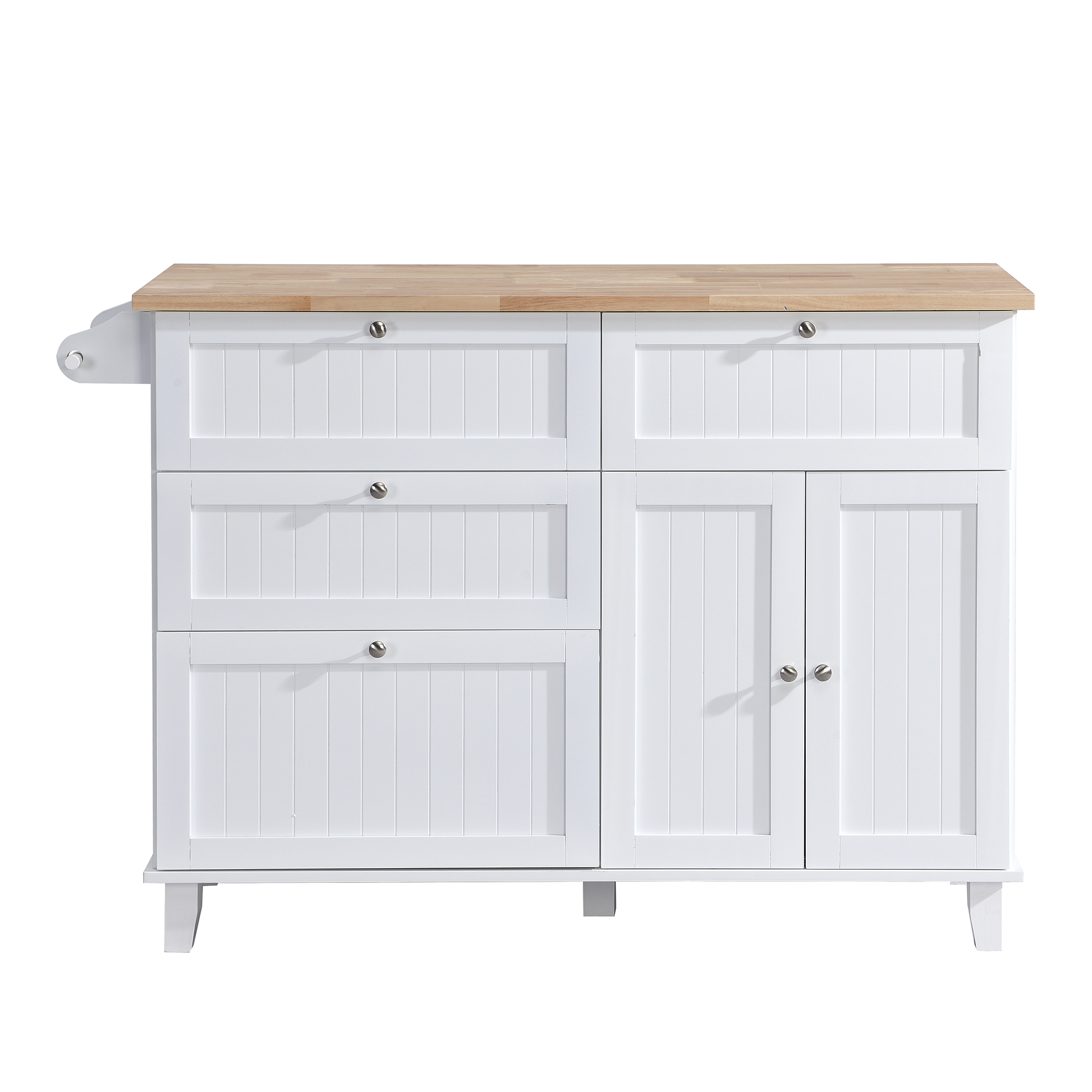Farmhouse Counter Height Drop Leaf Kitchen Island Set with Stools - SH000234AAK