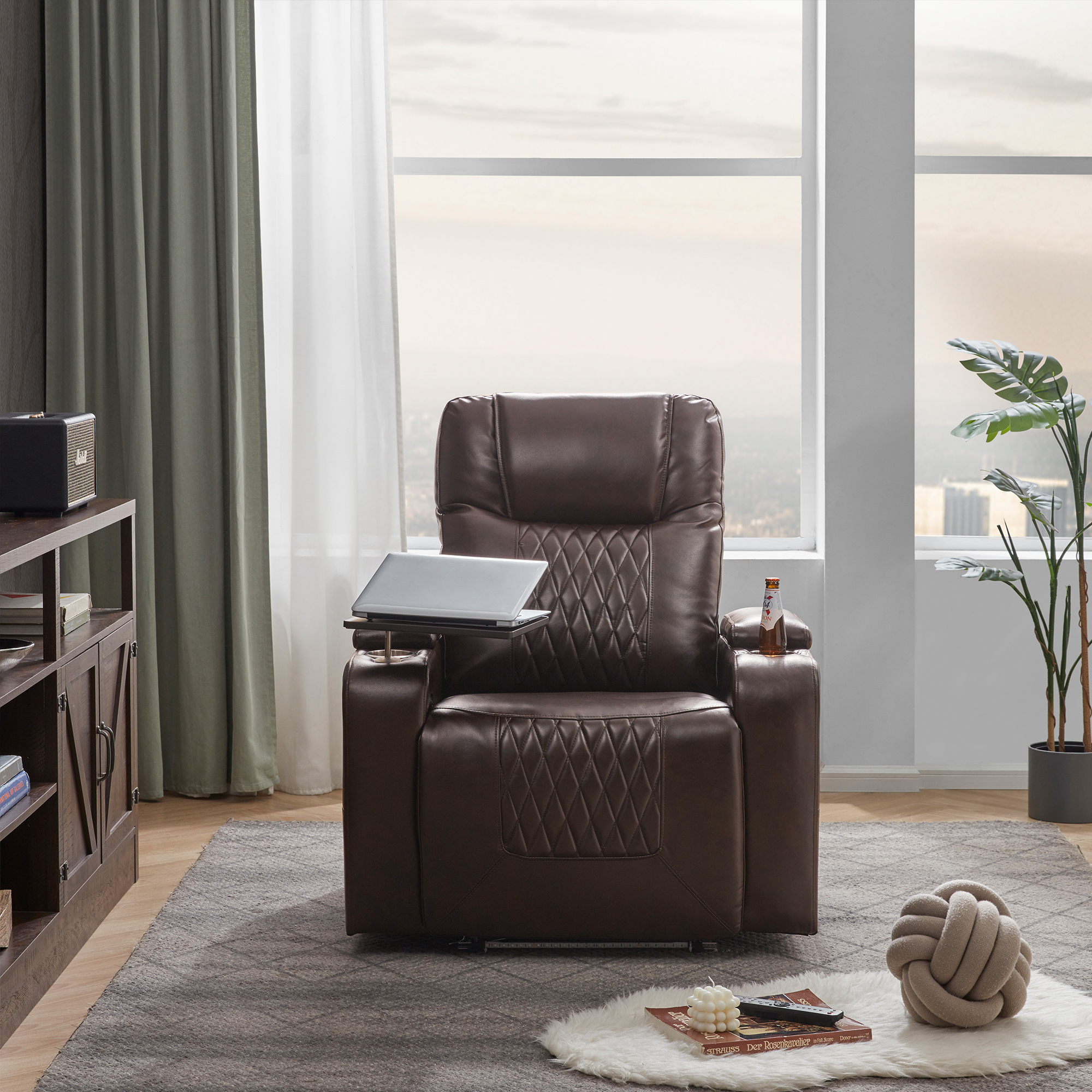 Power Recliner with USB Charging Port and Arm Storage - SG000630AAD