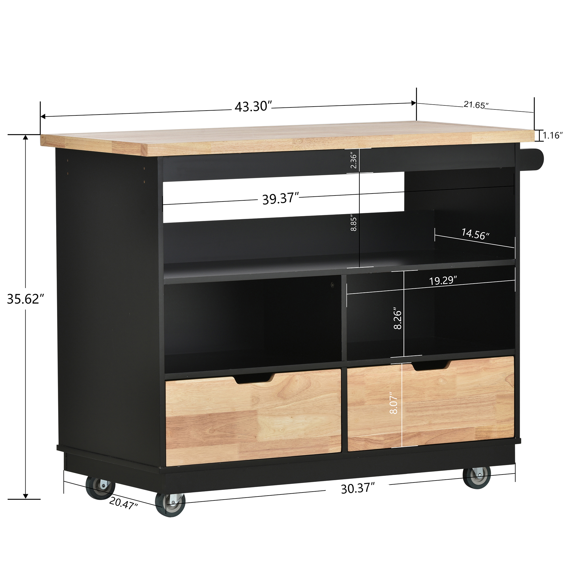 Rolling Kitchen Cart With 2 Drawers - KK005001AAB