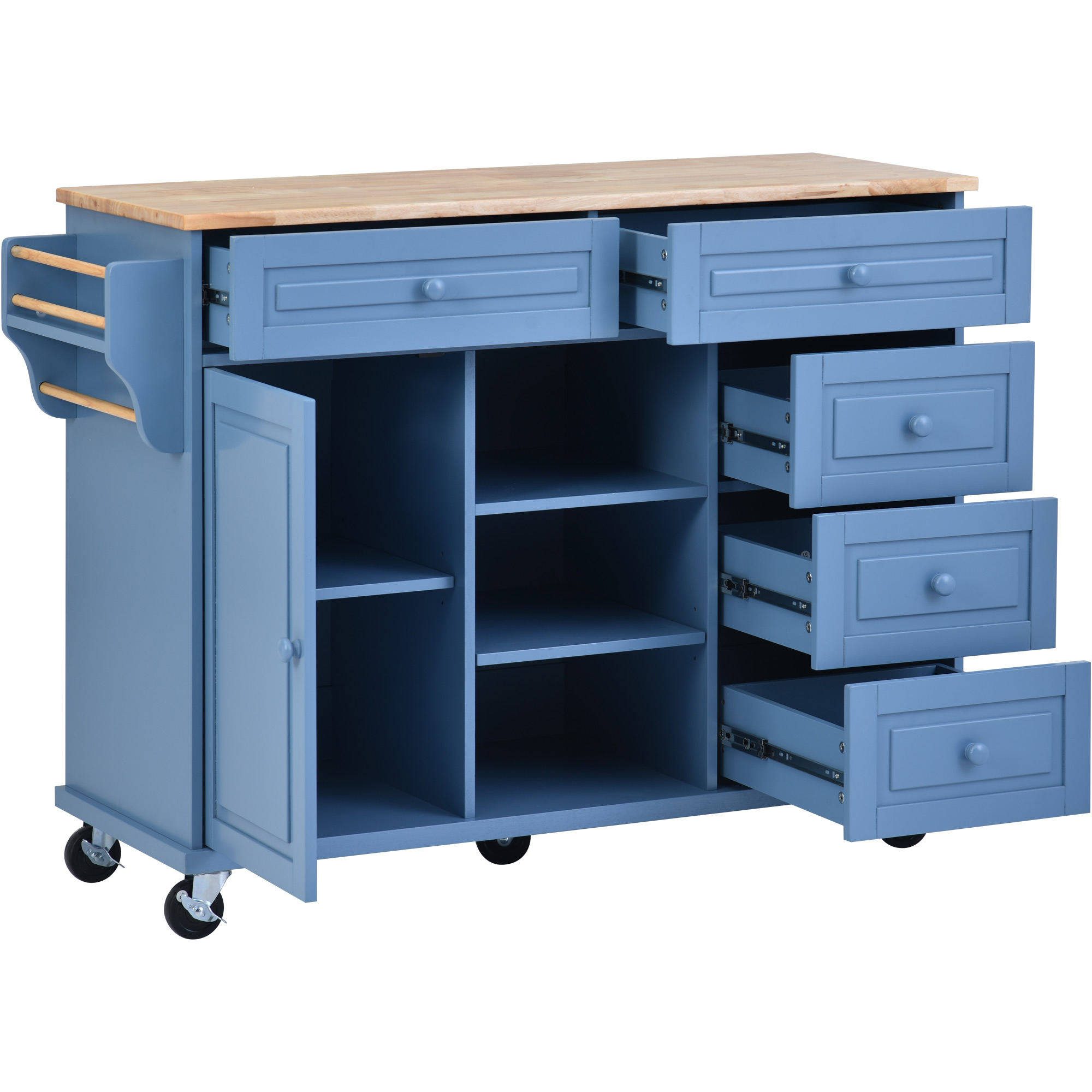 Rolling Mobile Kitchen Island With Storage And 5 Draws - WF297003AAG