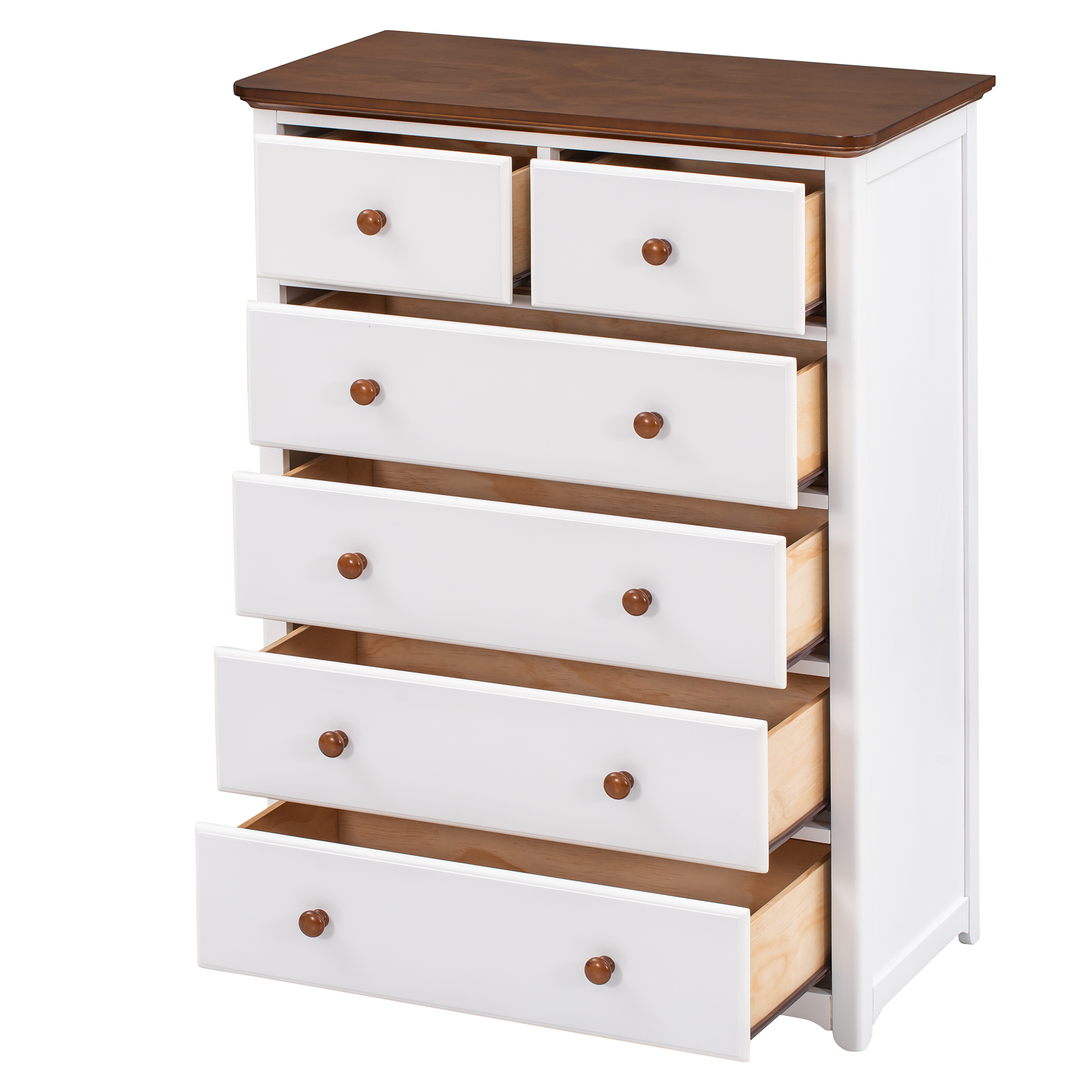 Rustic Wooden Chest with 6 Drawers - WF297097AAK