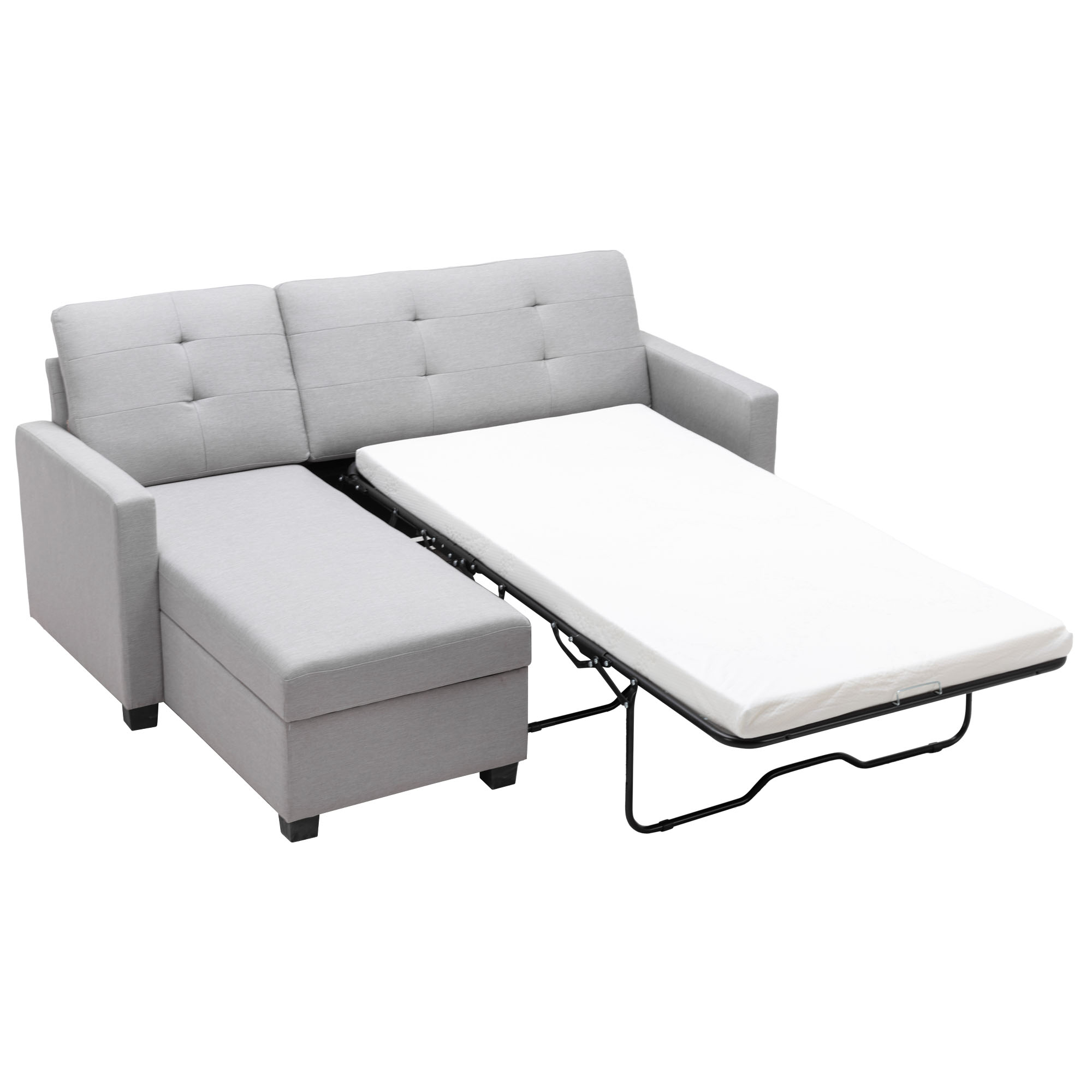 Velvet Pull Out Couch with Storage Chaise - SG000560AAR