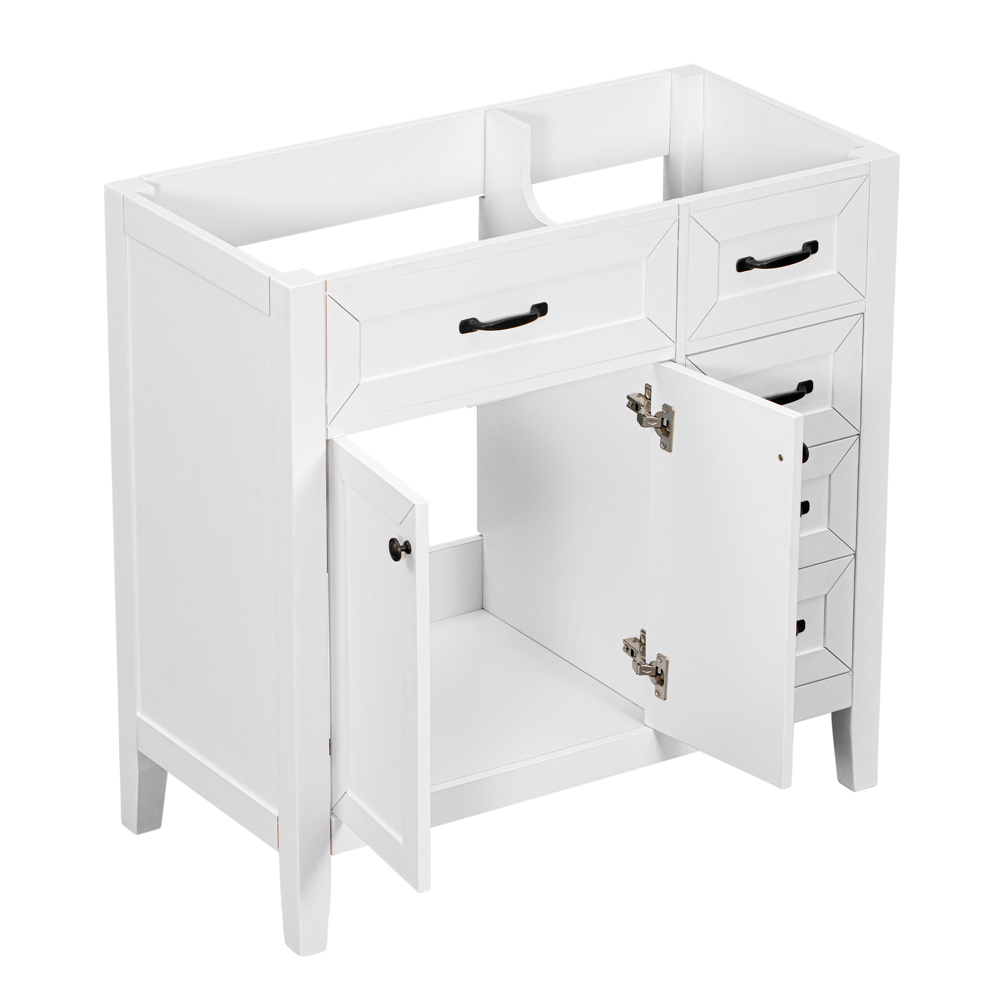Solid Wood Bathroom Cabinet with Drawers - WF296707AAK