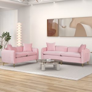 2 Piece Velvet Upholstered Sofa Sets - SG000620AAH