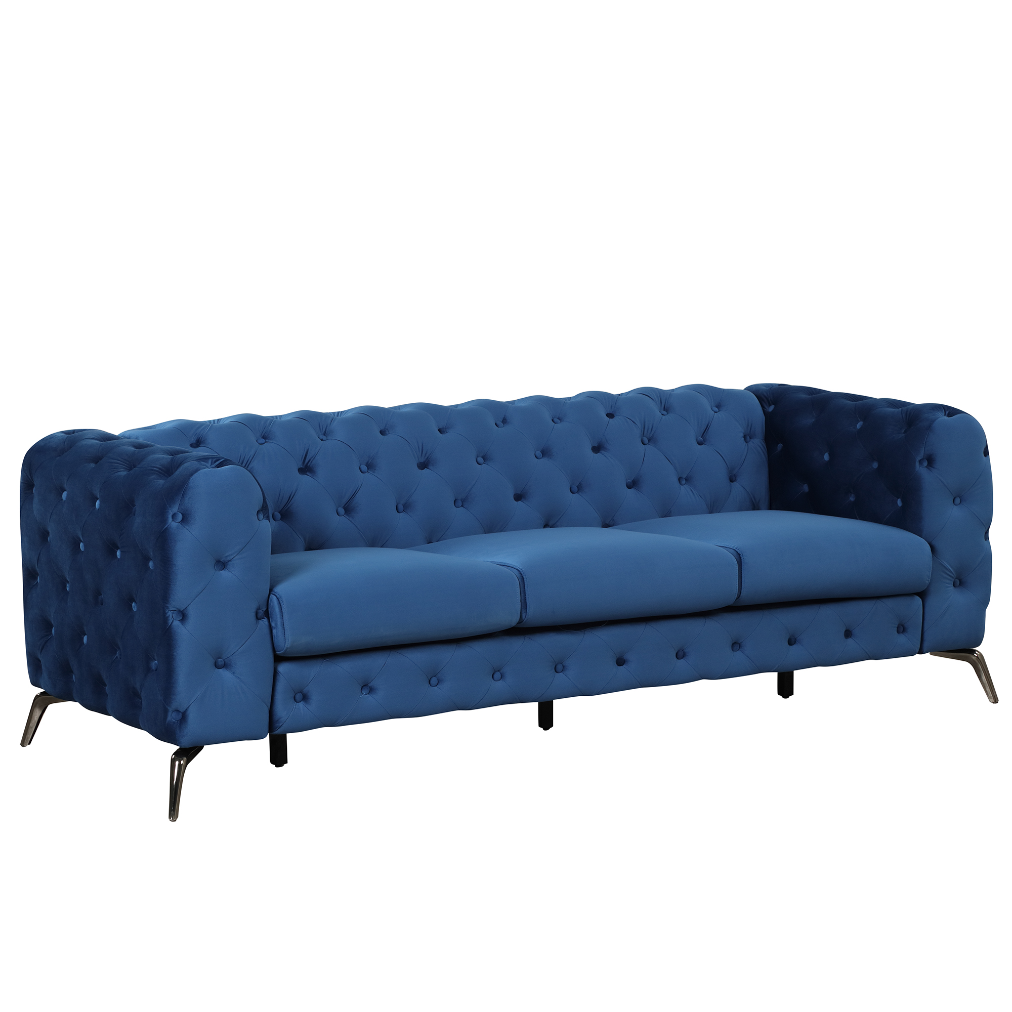 Velvet Upholstered Sofa With Sturdy Metal Legs - SG000603AAC