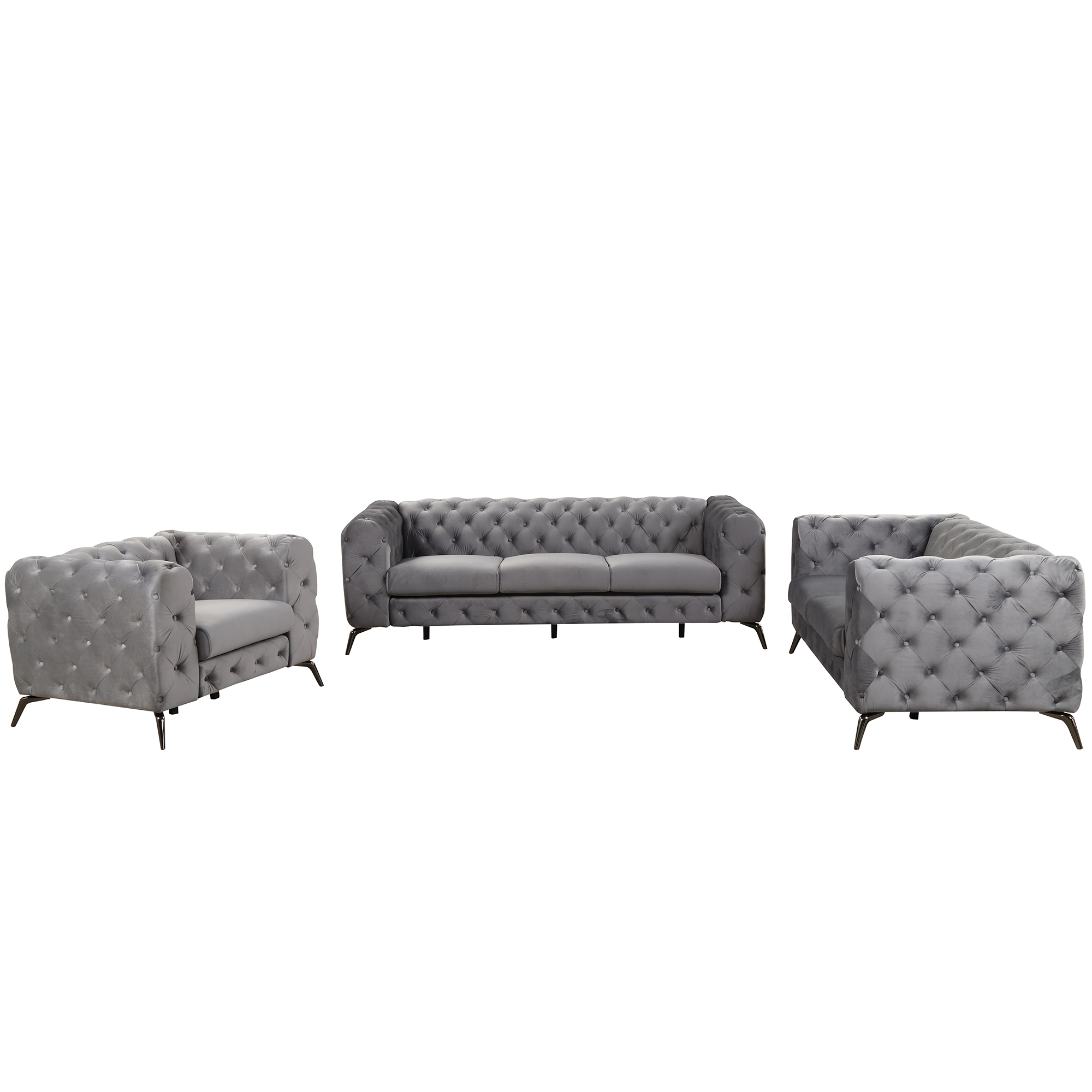 Modern 3-Piece Sofa Sets With Sturdy Metal Legs - SG000600AAE