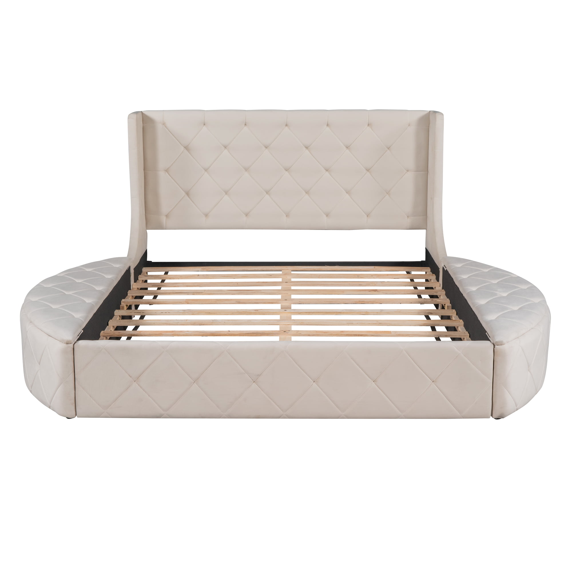 Upholstered Queen Size Storage Velvet Bed - LP000815AAA