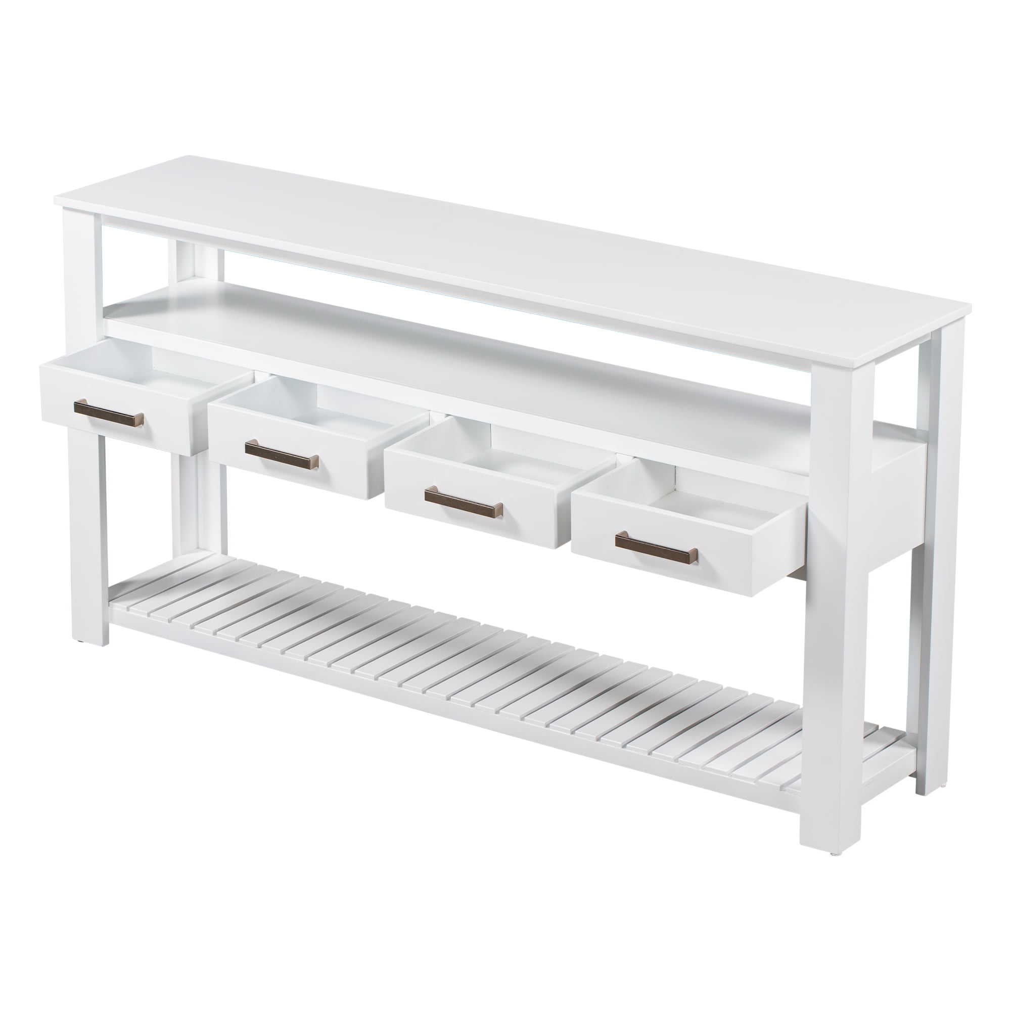 62.2" Modern Console Table With 4 Drawers And 2 Shelves - WF298909AAK