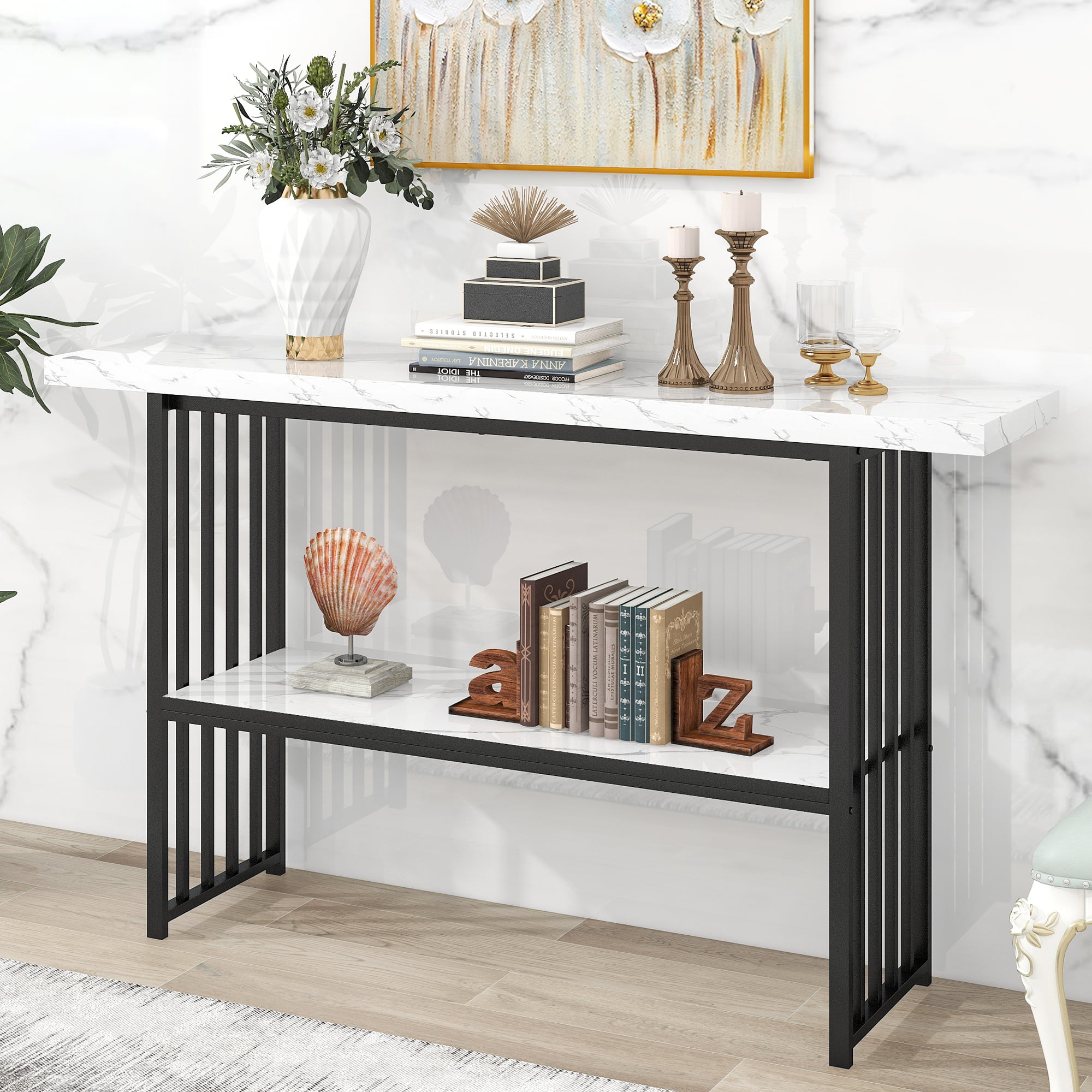 63'' Modern Console Table With 2 Shelves - WF299320AAB