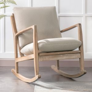 Linen Fabric Upholstered Comfy Rocking Chair - PP299205AAA