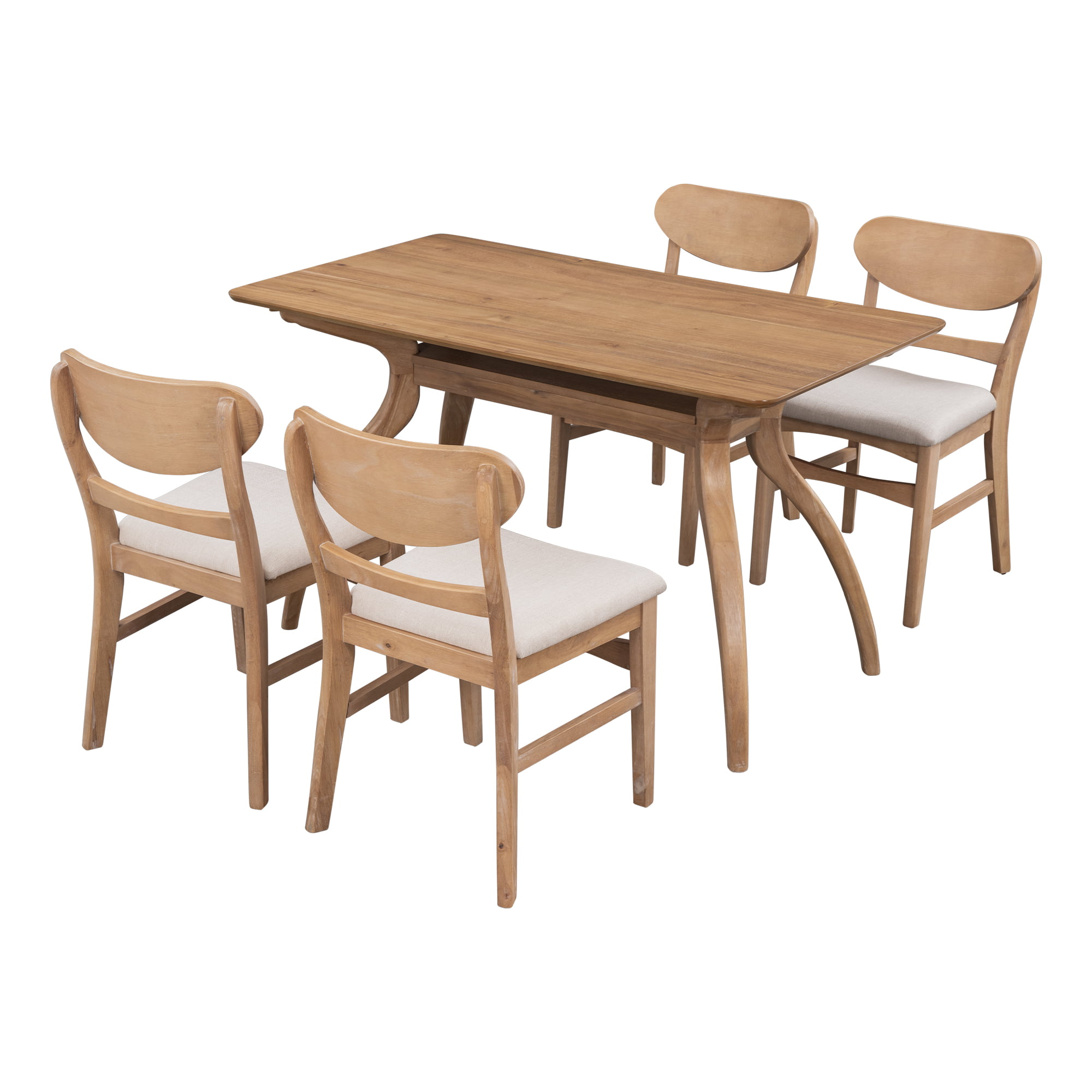 Elegant Rubber Wood Frame Dining Table Set - ST000018AAD