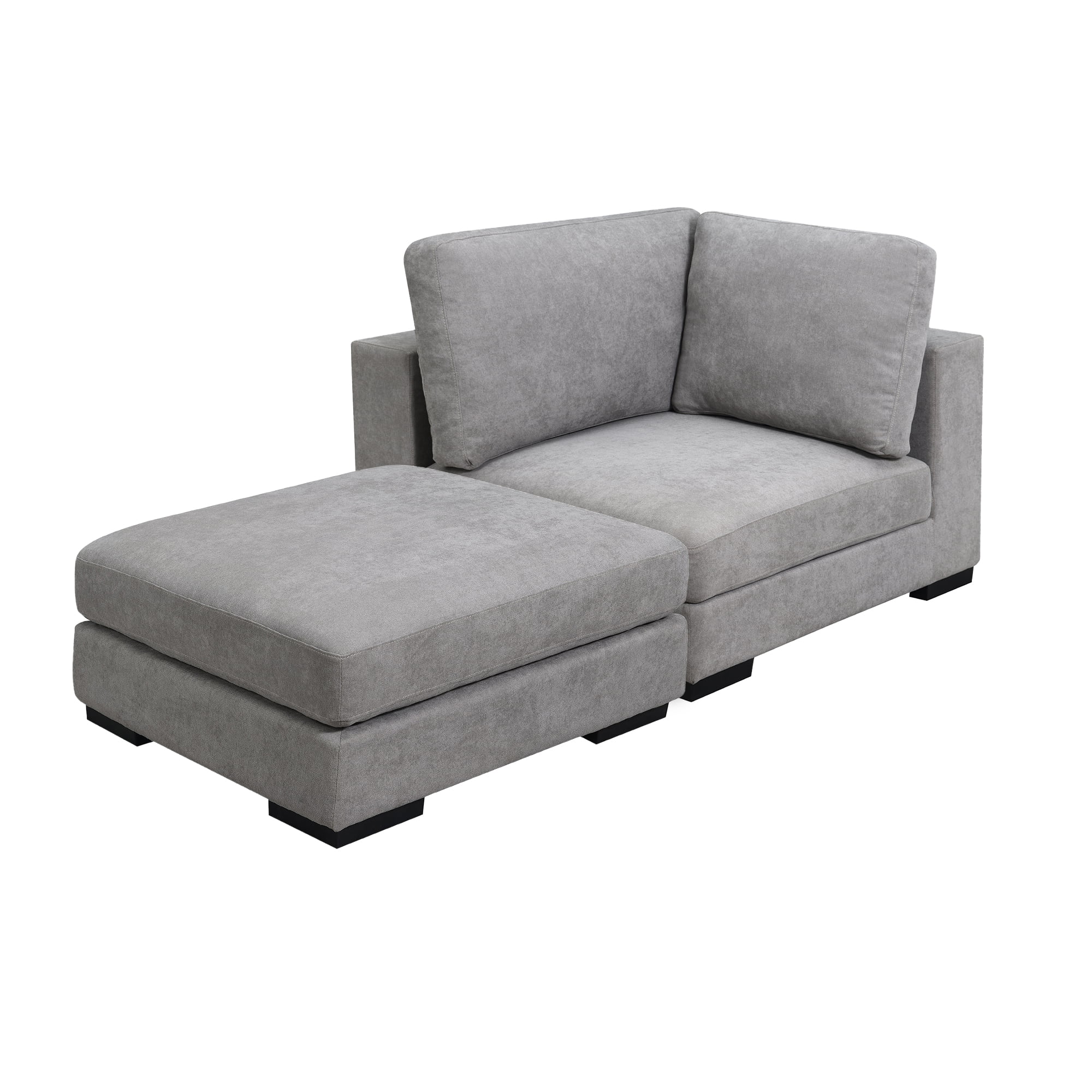 Modern Linen Single Corner Sofa With Ottoman - SG000691AAA