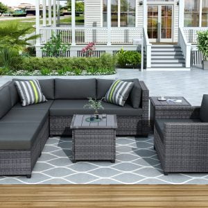 8 Piece Rattan Sectional Seating Group - WY000306AAE