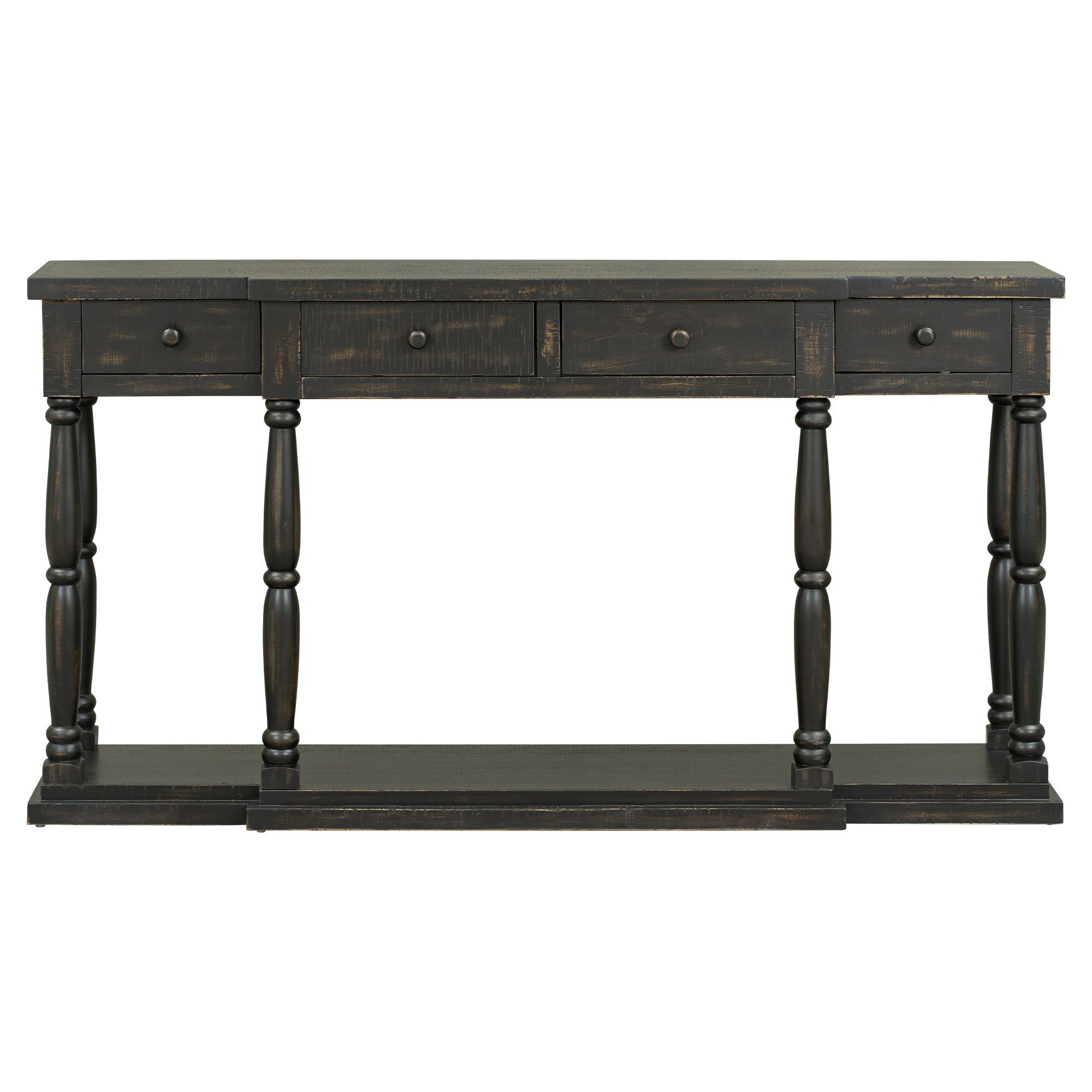 Retro Senior Console Table With 4 Front Facing Storage Drawers And 1 Shelf - WF300175AAB
