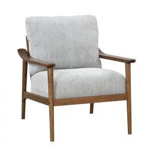Mid Century Arm Chair With Solid Wood Frame and Vertical Slatted Back - WF298640AAD
