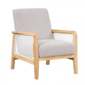 Mid-Century Rattan Mesh Upholstered Accent Chair - WF300568AAE