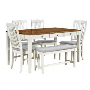 Mid-Century 6-Piece Wood Dining Table Set - SP000006AAA
