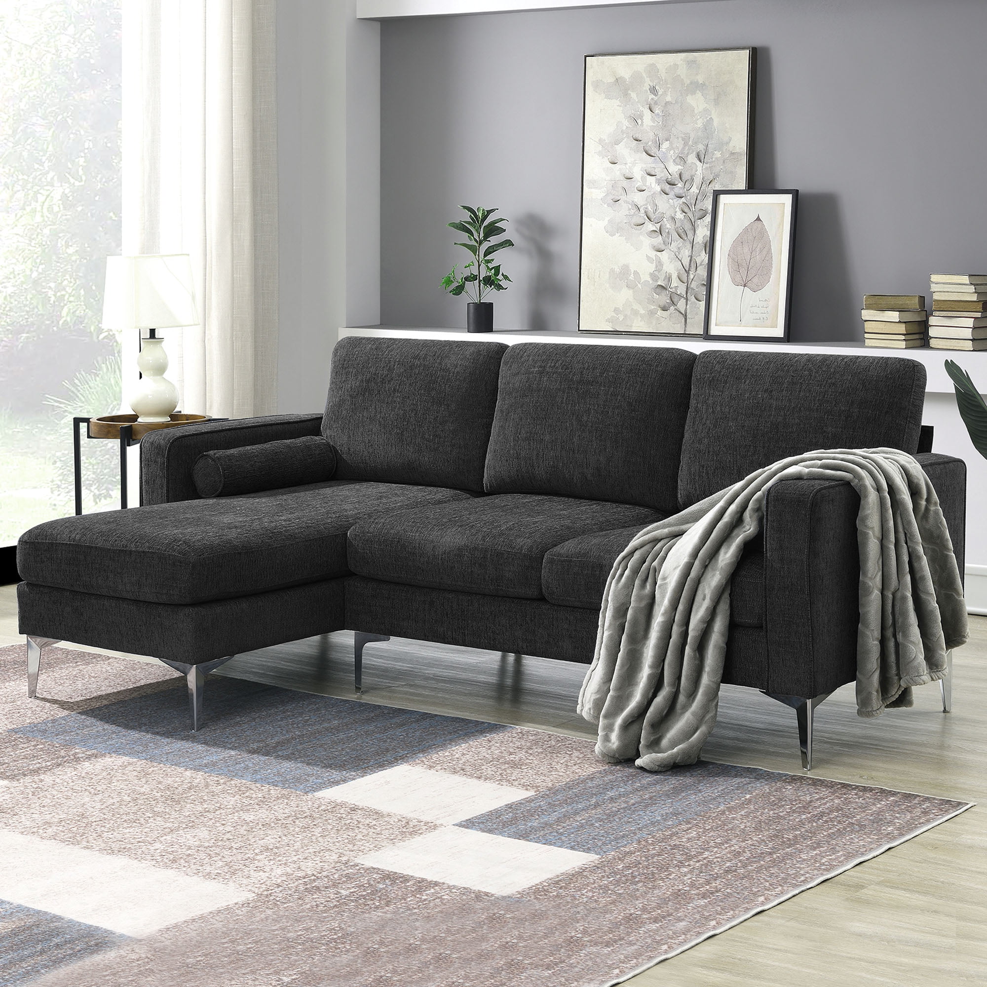 86″ Chenille L-Shaped Sectional Sofa - GS000034AAR