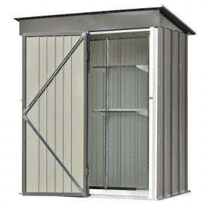 Patio 5ft X 3ft Metal Storage Shed With Adjustable Shelf And Lockable Doors - WF297849AAE
