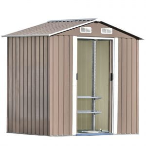 Patio 6ft X 4ft Metal Storage Shed With Adjustable Shelf And Lockable Doors - SH000295AAD