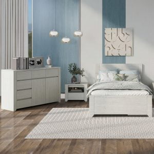 Simple Style 3 Pieces Manufacture Wood Bedroom Sets - BS323803AAW