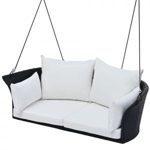 51.9" 2-Person Wicker Hanging Seat with Cushion - WF300209AAB