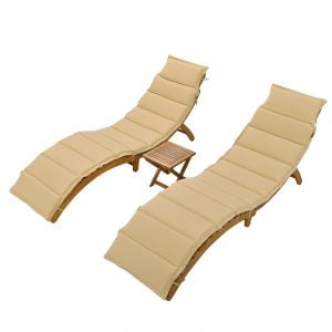 Wood Portable Extended Chaise Lounge Set - WF300021AAD