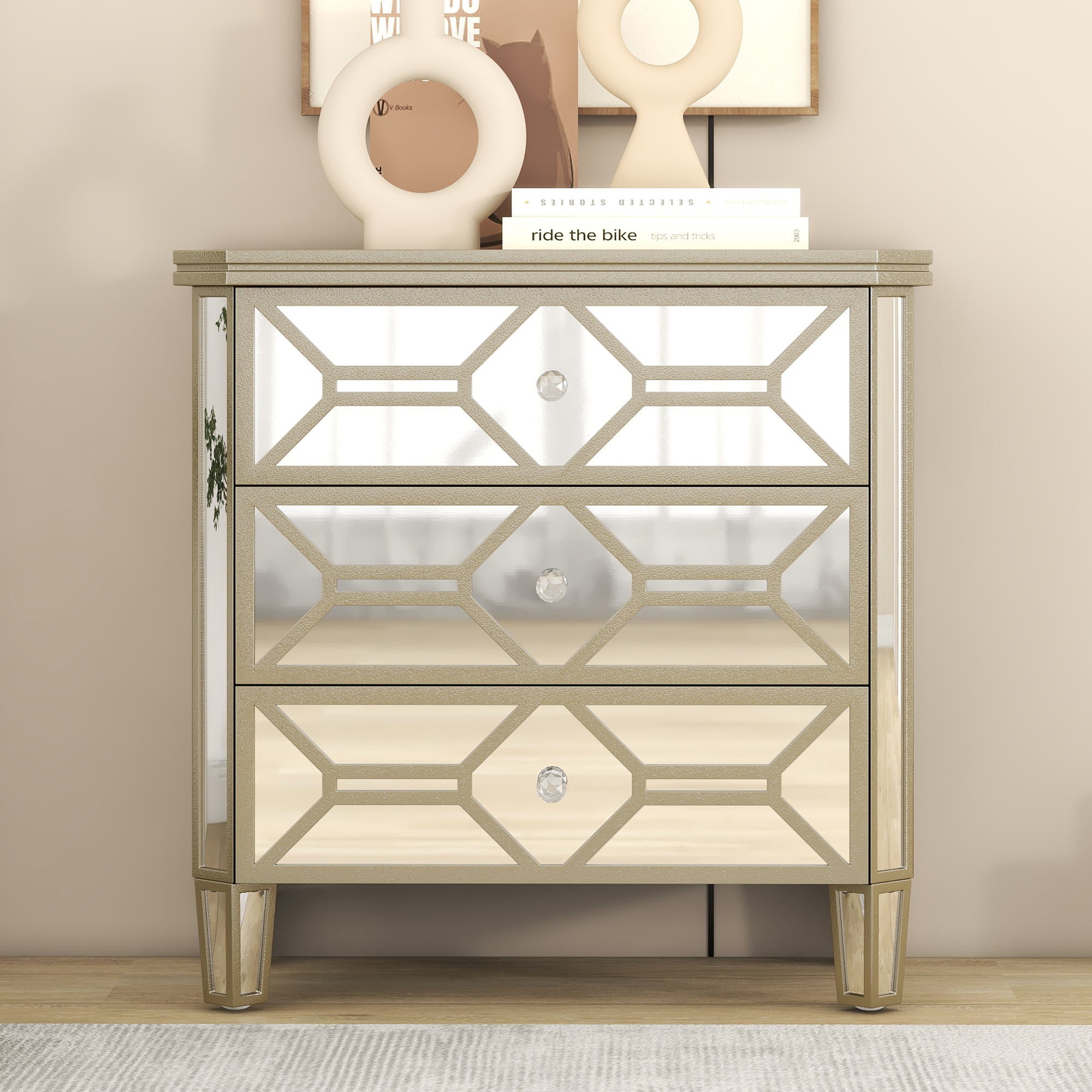 Elegant Mirrored 3-Drawer Dresser - WF302315AAN