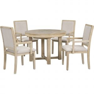 Natural Wood Wash 5-Piece Dining Table Set - ST000086AAN