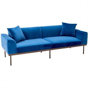Mid Century Modern Velvet Sofa With Metal Legs - SG000770AAC