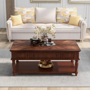 Two-Tone Retro Coffee Table with Caster Wheels - WF281529AAP